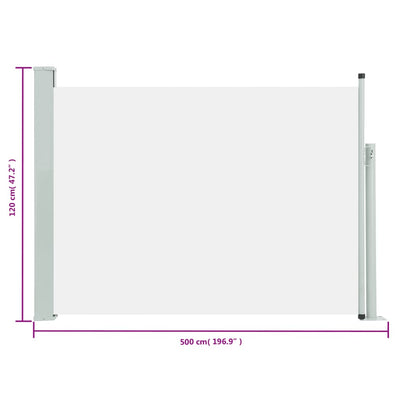 sammenrullelig sidemarkise til terrassen 120x500 cm cremefarvet