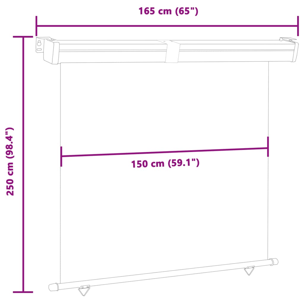 sidemarkise til altan 165x250 cm blå