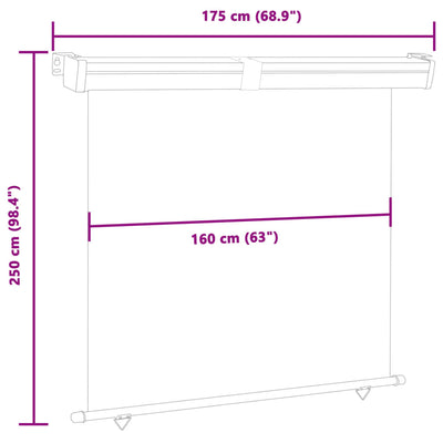 sidemarkise til altan 175x250 cm blå