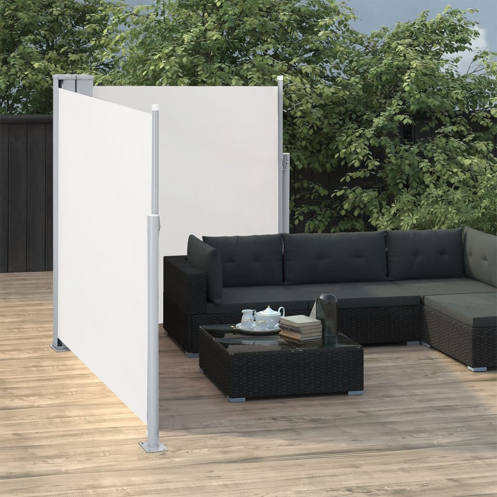 dobbelt sidemarkise til terrassen 170 x 600 cm sort