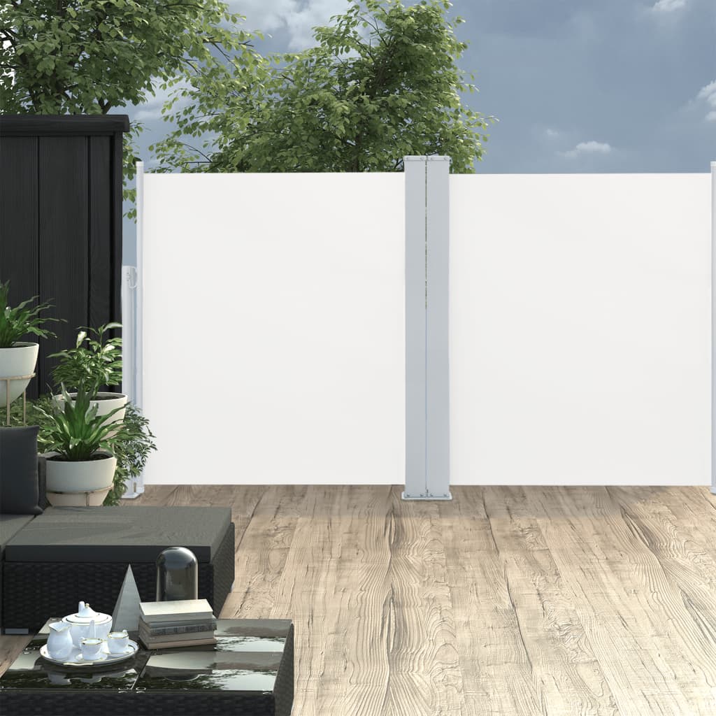 dobbelt sidemarkise til terrassen 170 x 600 cm sort