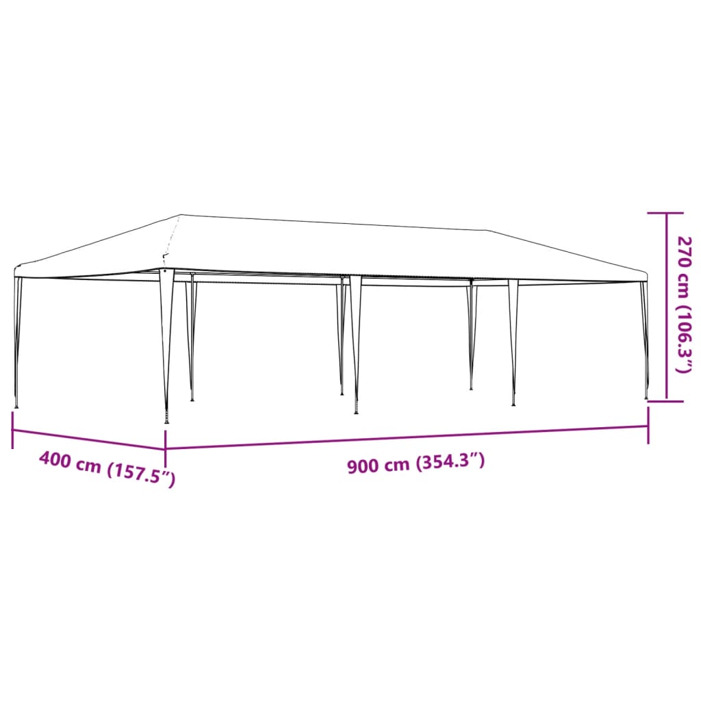 festtelt 4x9 m hvid