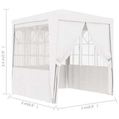 festtelt med sidevægge 2x2 m 90 g/m² hvid