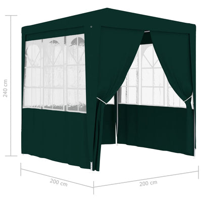 festtelt med sidevægge 2x2 m 90 g/m² grøn