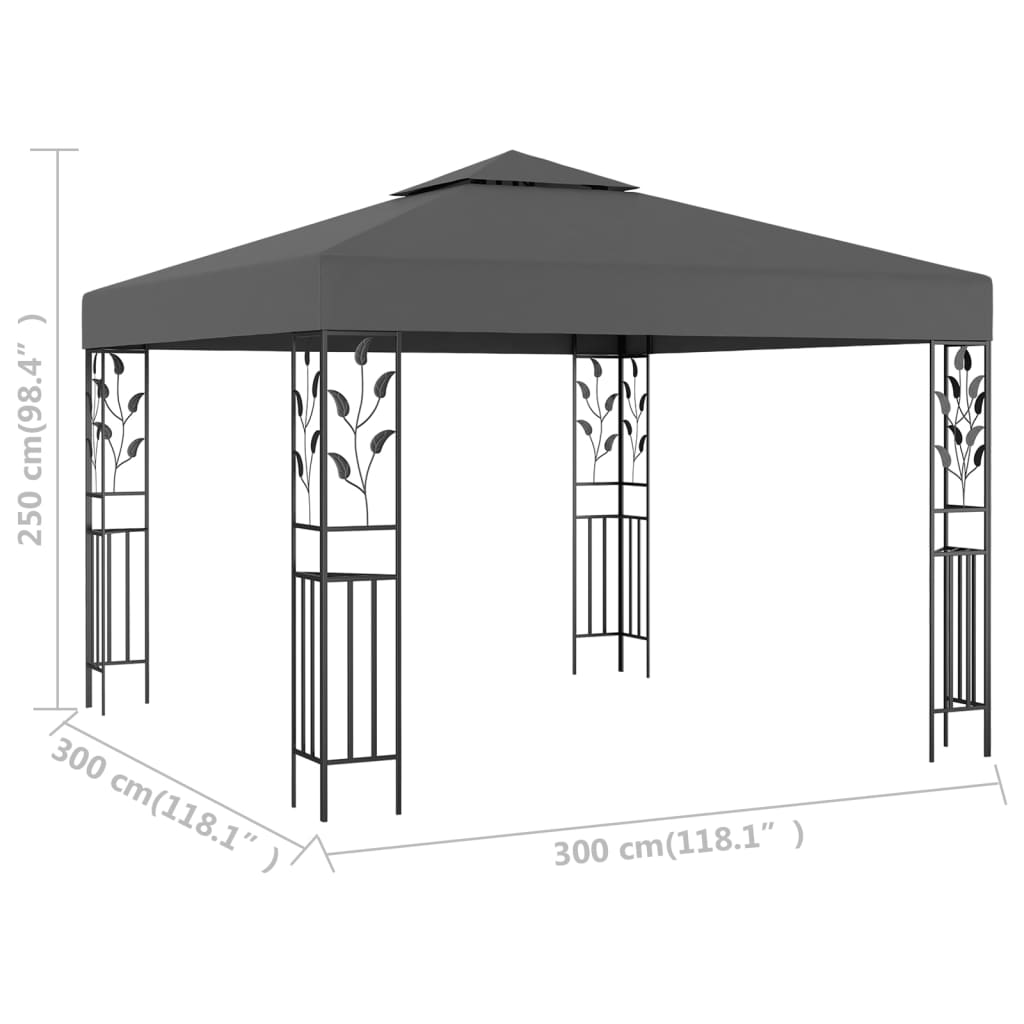 pavillon 3x3 m antracitgrå