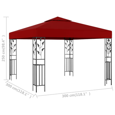 pavillon 3x3 m vinrød