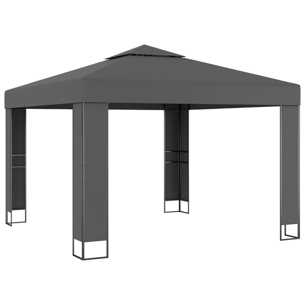 pavillon med dobbelttag 3x3 m antracitgrå