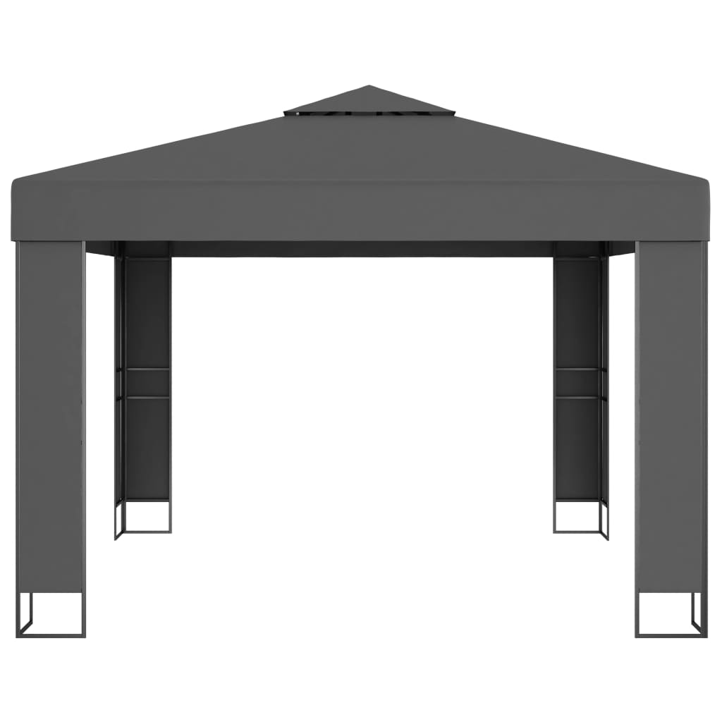 pavillon med dobbelttag 3x3 m antracitgrå