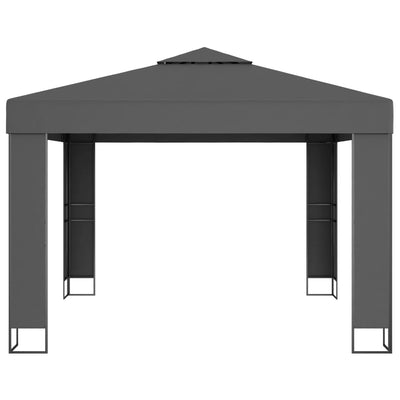 pavillon med dobbelttag 3x3 m antracitgrå