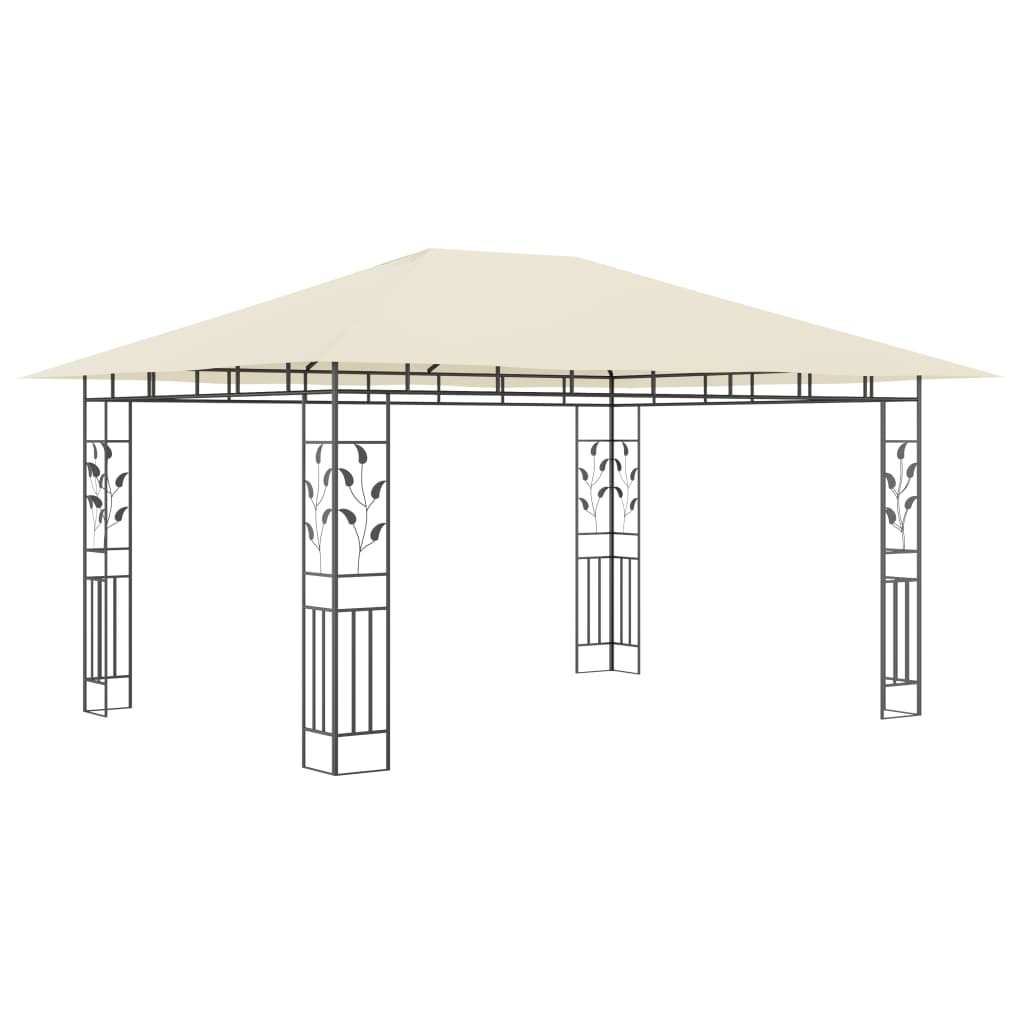 pavillon med myggenet 4x3x2,73 m 180 g/m² cremefarvet