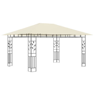 pavillon med myggenet 4x3x2,73 m 180 g/m² cremefarvet