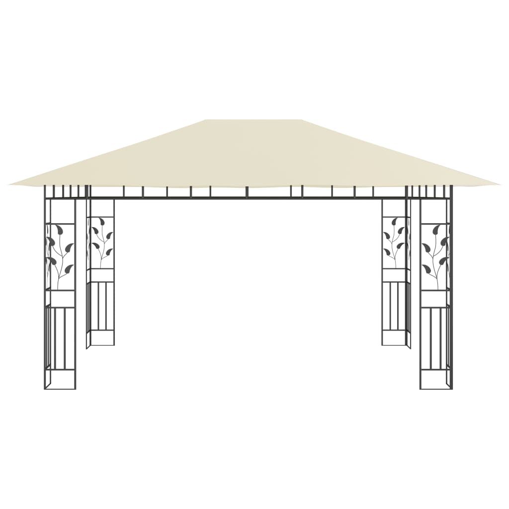 pavillon med myggenet 4x3x2,73 m 180 g/m² cremefarvet