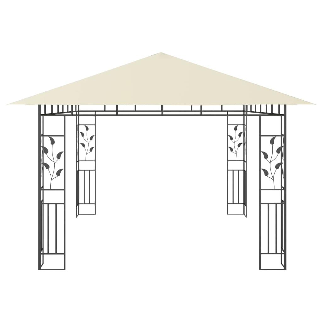 pavillon med myggenet 4x3x2,73 m 180 g/m² cremefarvet