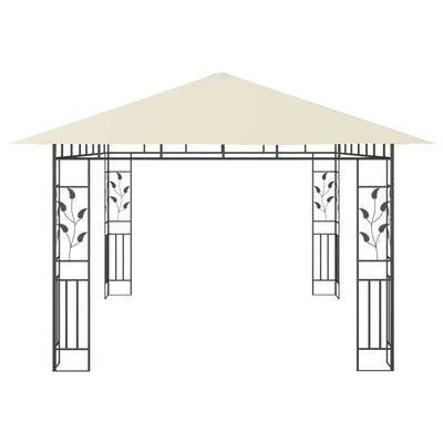 pavillon med myggenet 4x3x2,73 m 180 g/m² cremefarvet