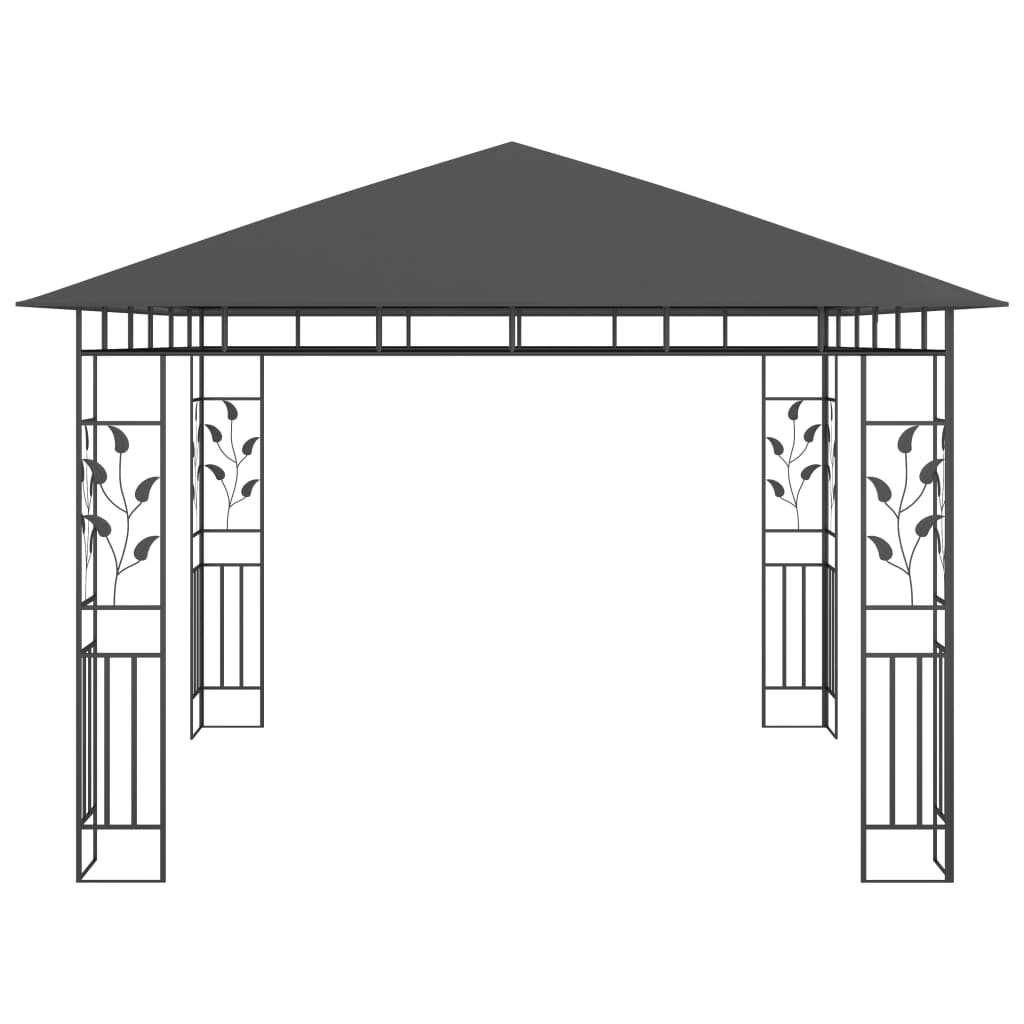 pavillon med myggenet 3x3x,2,73 m 180 g/m² antracitgrå