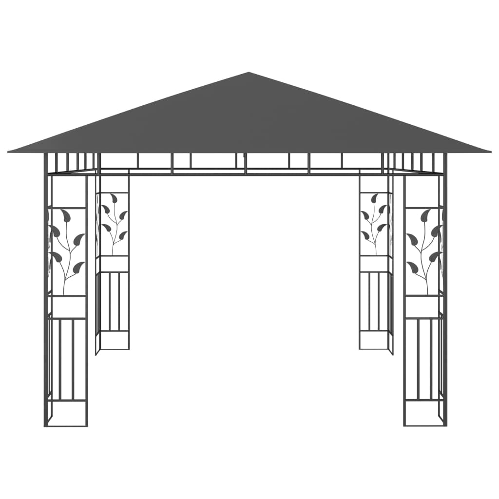 pavillon med myggenet 3x3x,2,73 m 180 g/m² antracitgrå