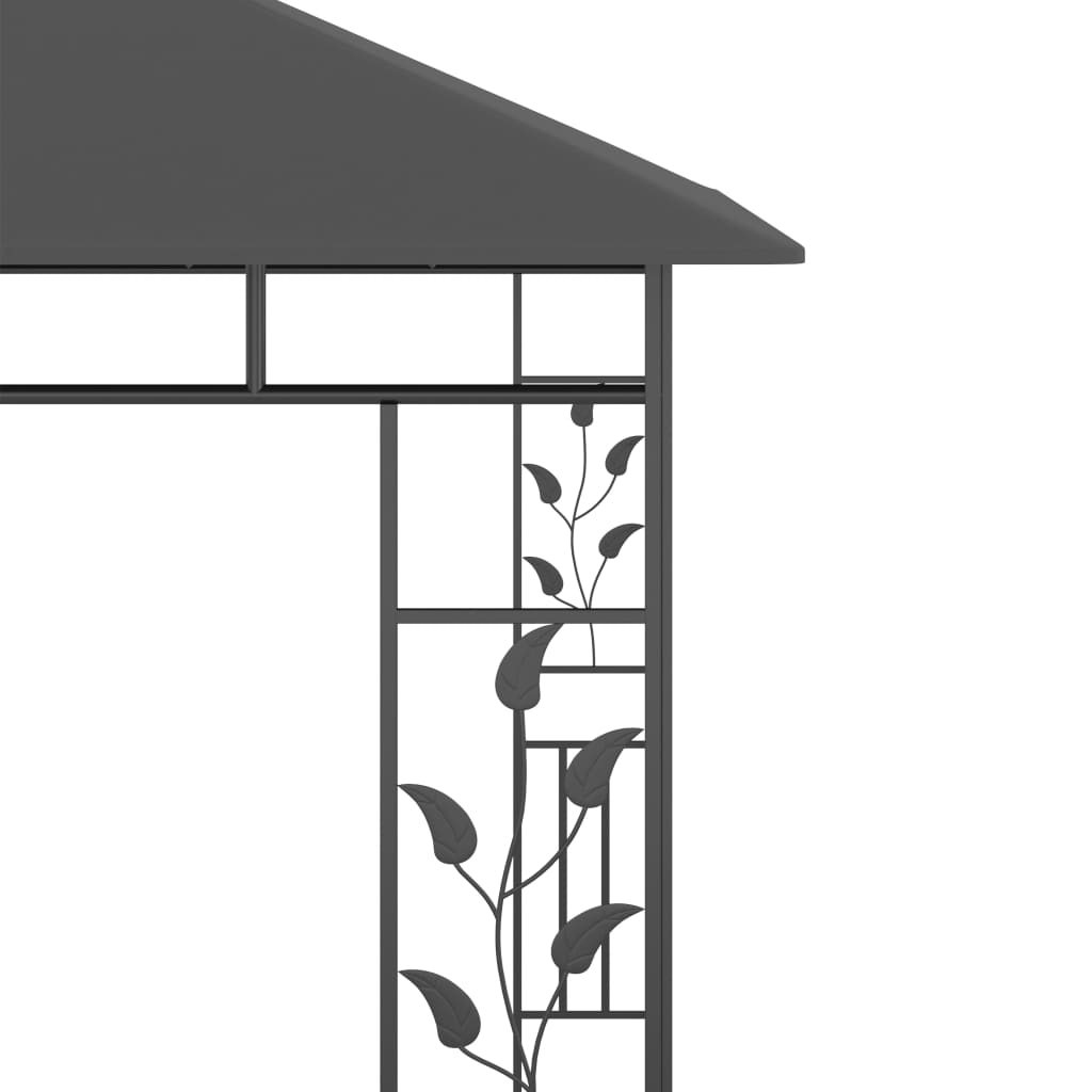 pavillon med myggenet 3x3x,2,73 m 180 g/m² antracitgrå