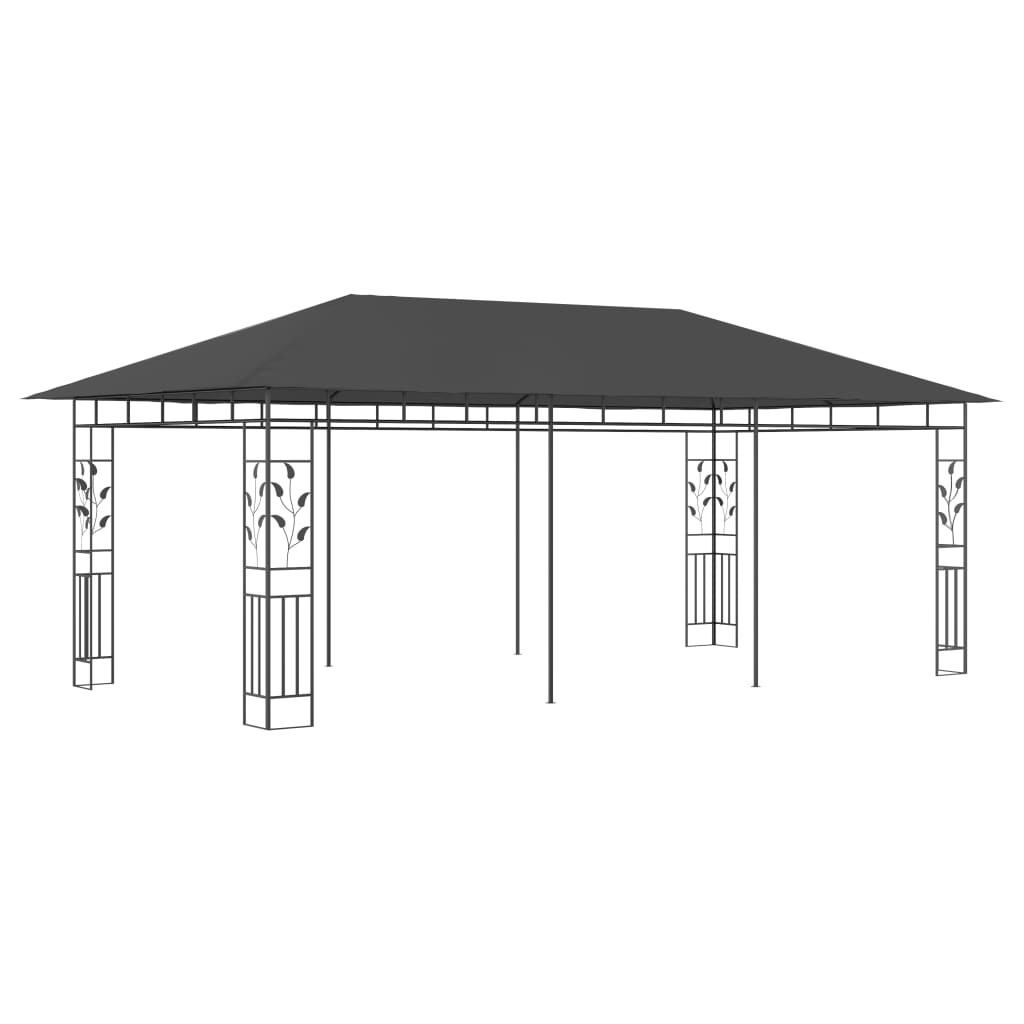 pavillon med myggenet 6x3x,2,73 m antracitgrå