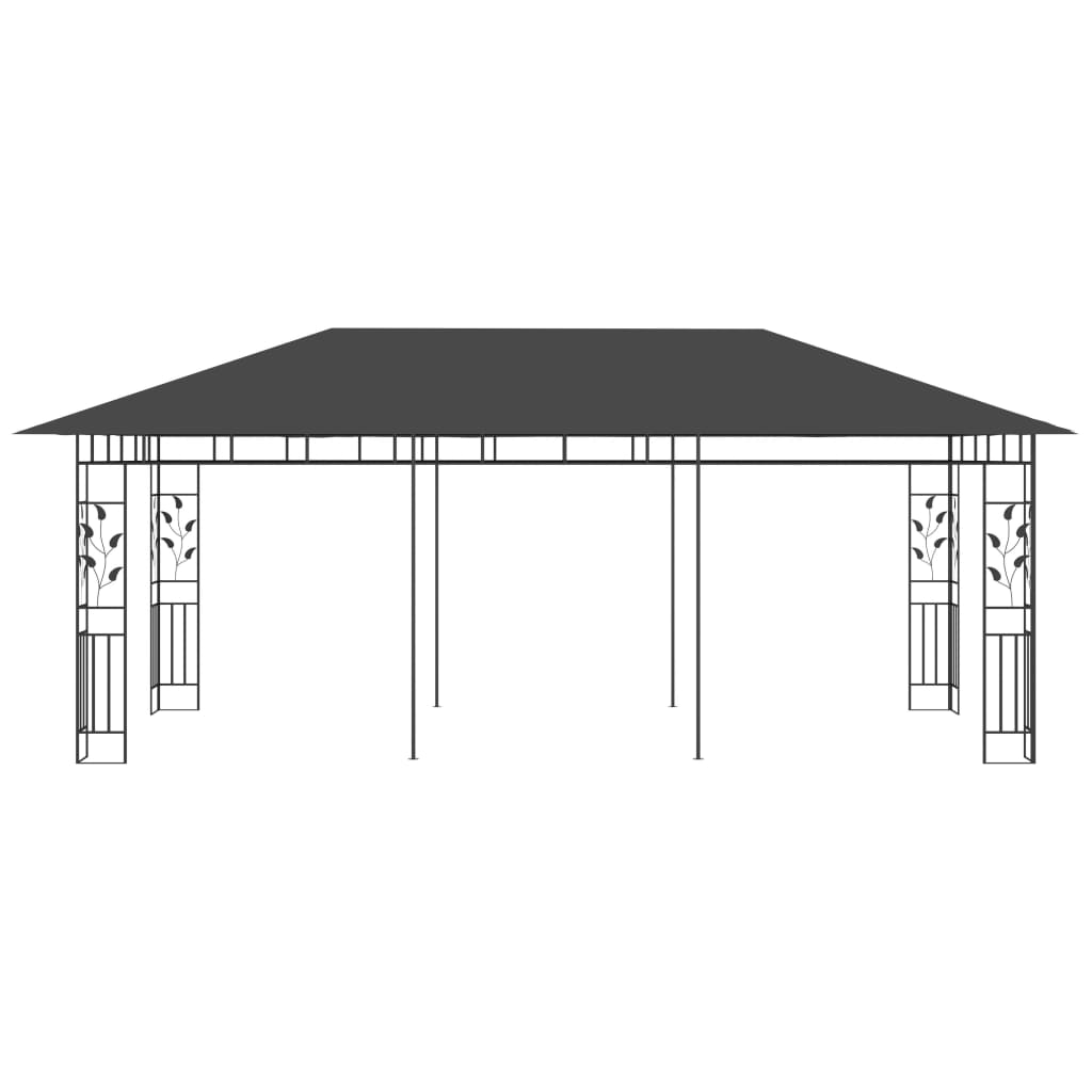 pavillon med myggenet 6x3x,2,73 m antracitgrå