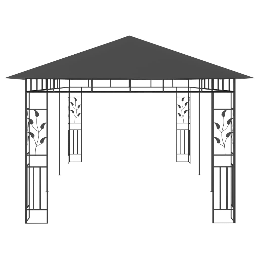 pavillon med myggenet 6x3x,2,73 m antracitgrå