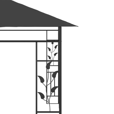 pavillon med myggenet 6x3x,2,73 m antracitgrå