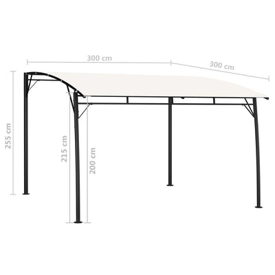 fritstående markise 3x3x2,55 m cremefarvet