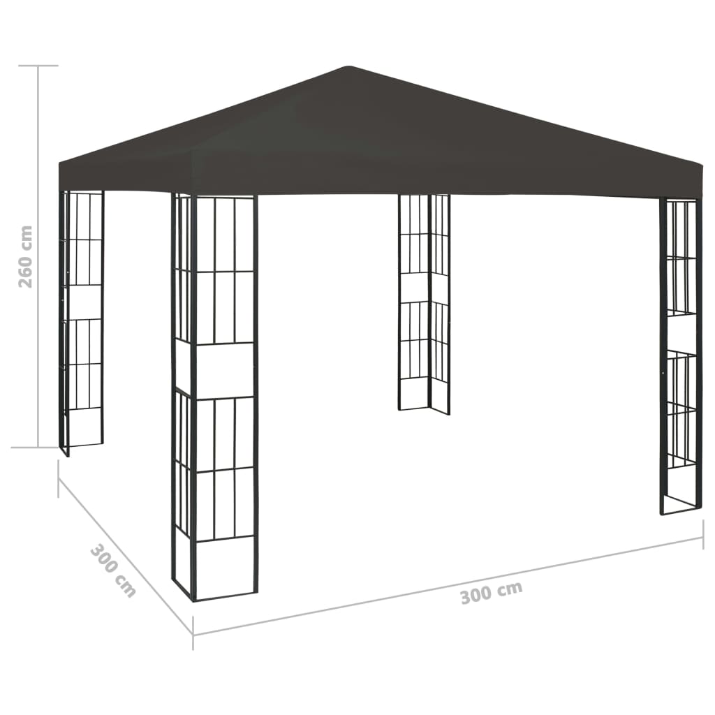 pavillon 3x3 m antracitgrå