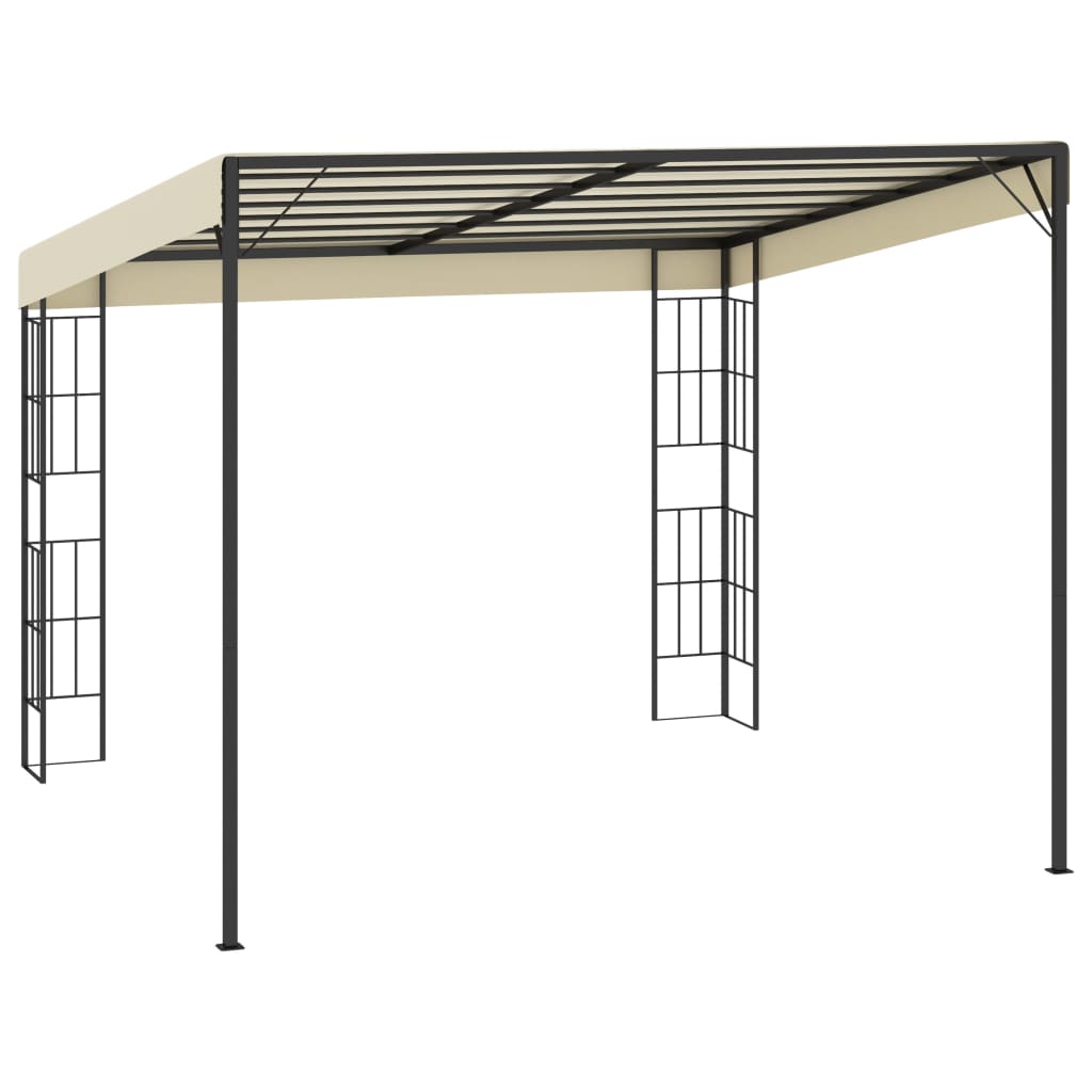 vægmonteret pavillon 3x3 m stof cremefarvet