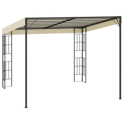 vægmonteret pavillon 3x3 m stof cremefarvet