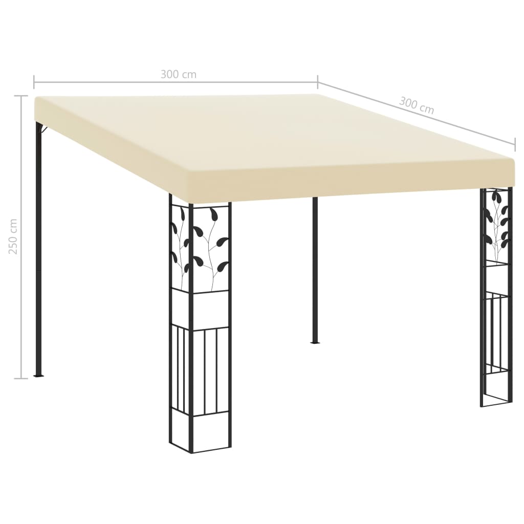 vægmonteret pavillon 3x3x2,5 m cremefarvet