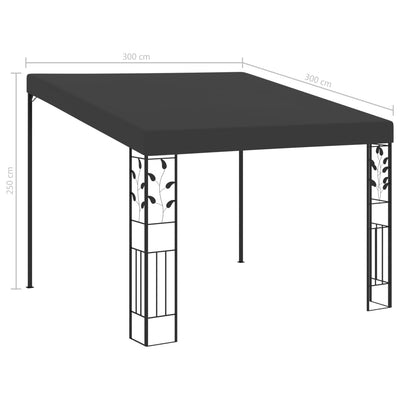 vægmonteret pavillon 3x3x2,5 m antracitgrå