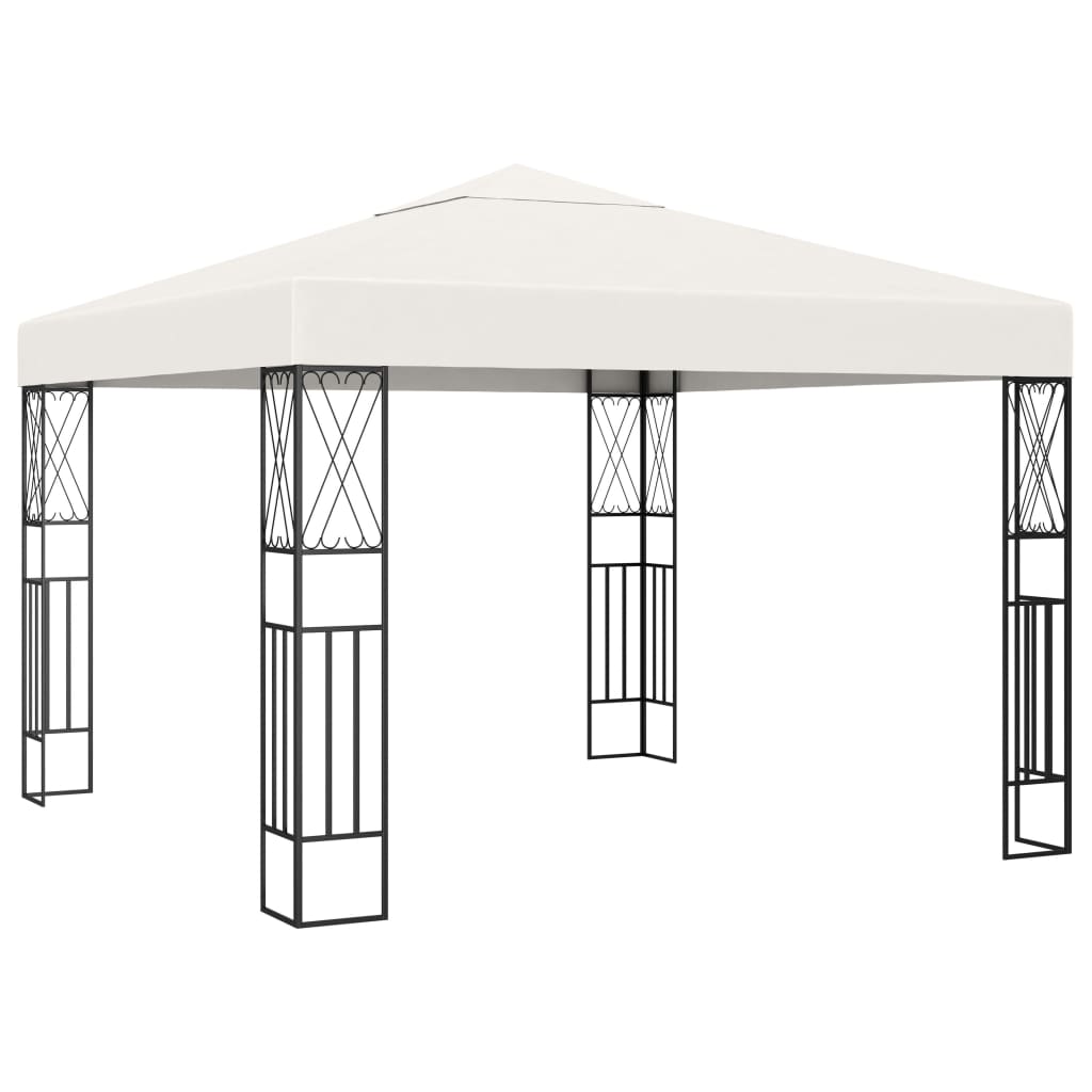 pavillon 3x3 m stof cremefarvet