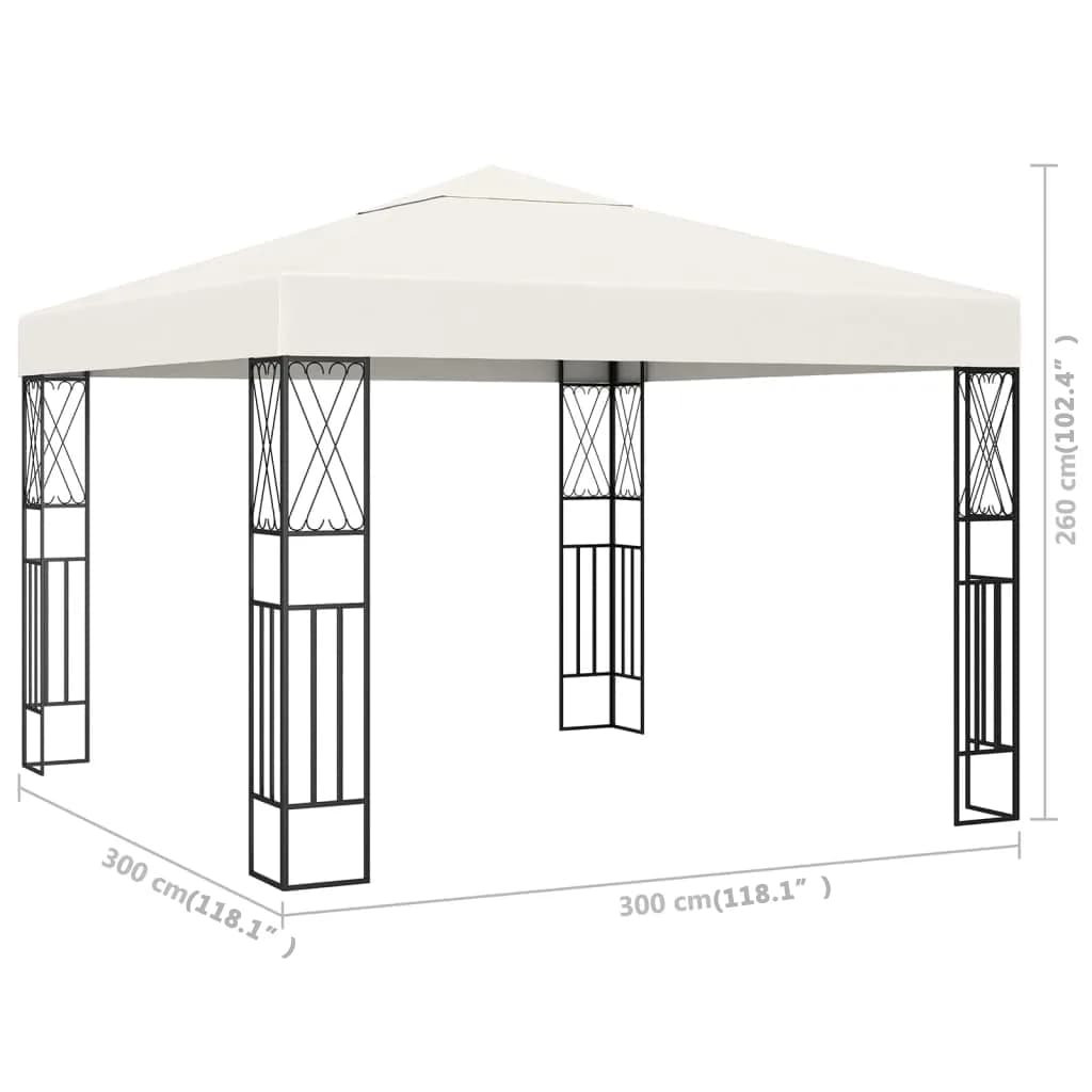 pavillon 3x3 m stof cremefarvet