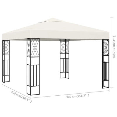 pavillon 3x3 m stof cremefarvet