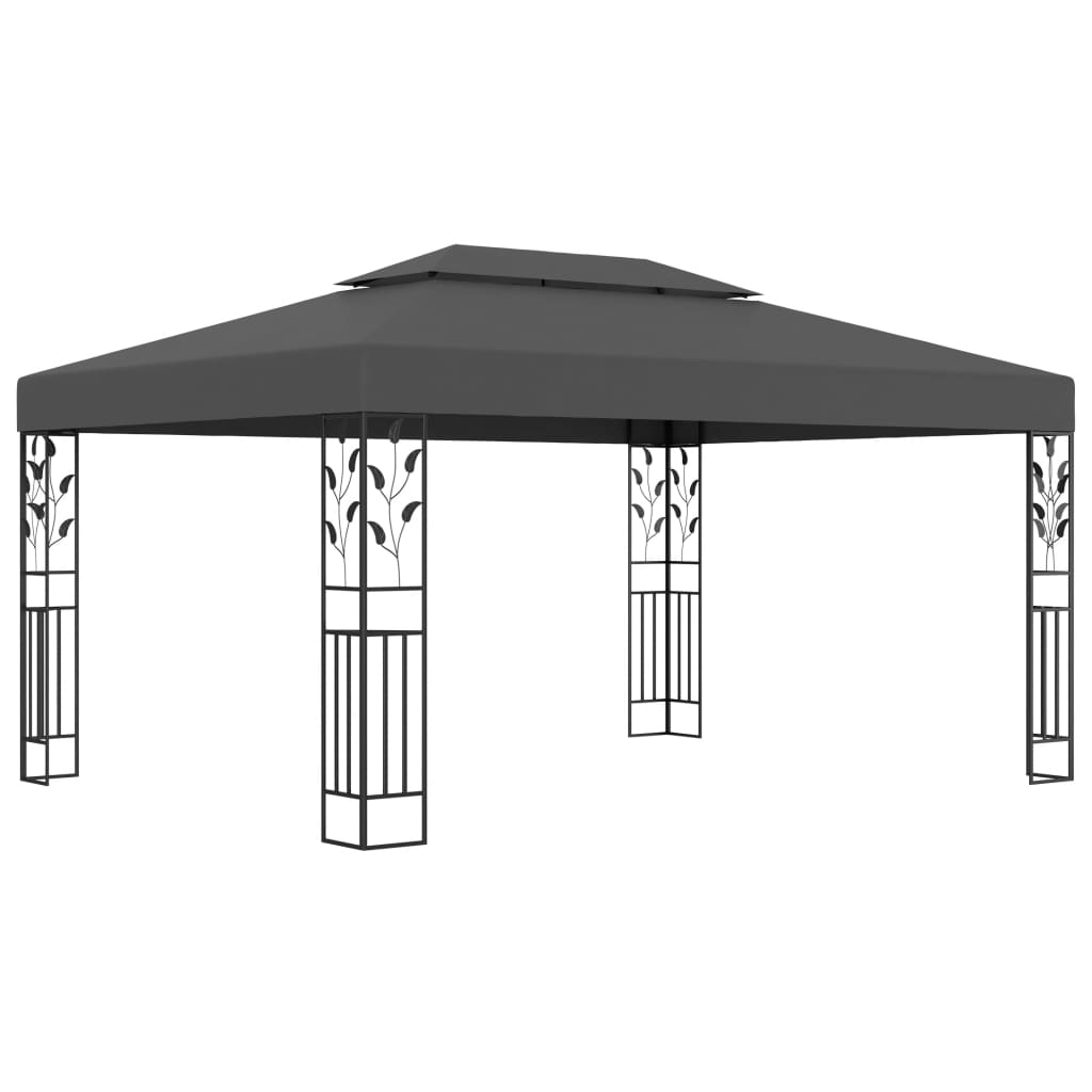 pavillon med dobbelt tag 3x4 m antracitgrå