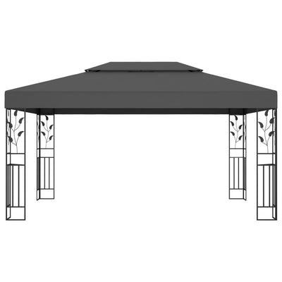 pavillon med dobbelt tag 3x4 m antracitgrå