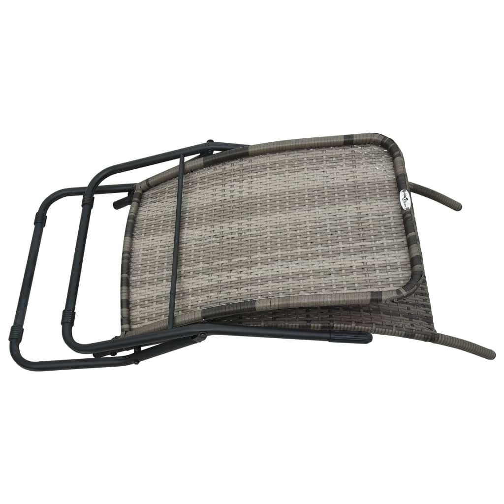 foldbar liggestol polyrattan grå