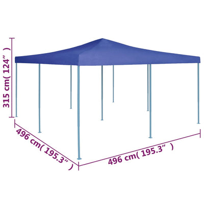 foldbar pavillon 5x5 m blå