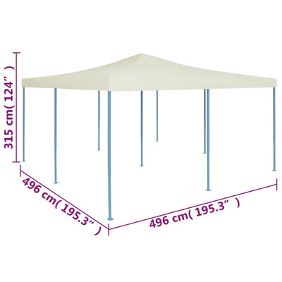 foldbar pavillon 5x5 m cremefarvet