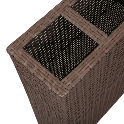 plantekasser med 4 krukker 2 stk. polyrattan brun