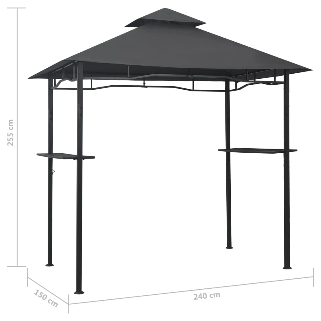 grillpavillon 240x150x255 cm stål antracitgrå