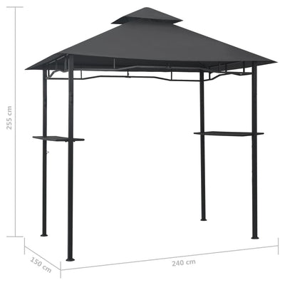 grillpavillon 240x150x255 cm stål antracitgrå