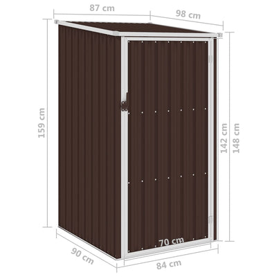 haveskur 87x98x159 cm galvaniseret stål brun