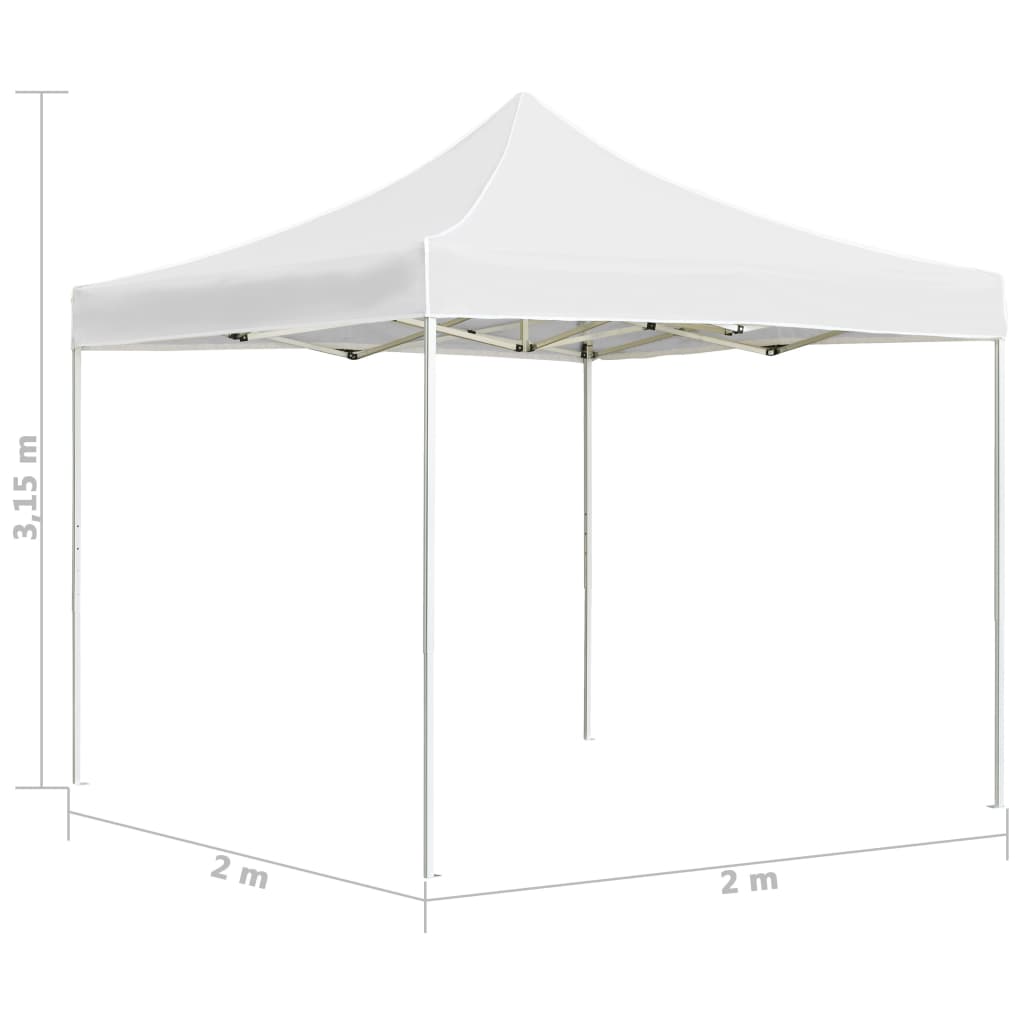 foldbart festtelt aluminium 2 x 2 m hvid