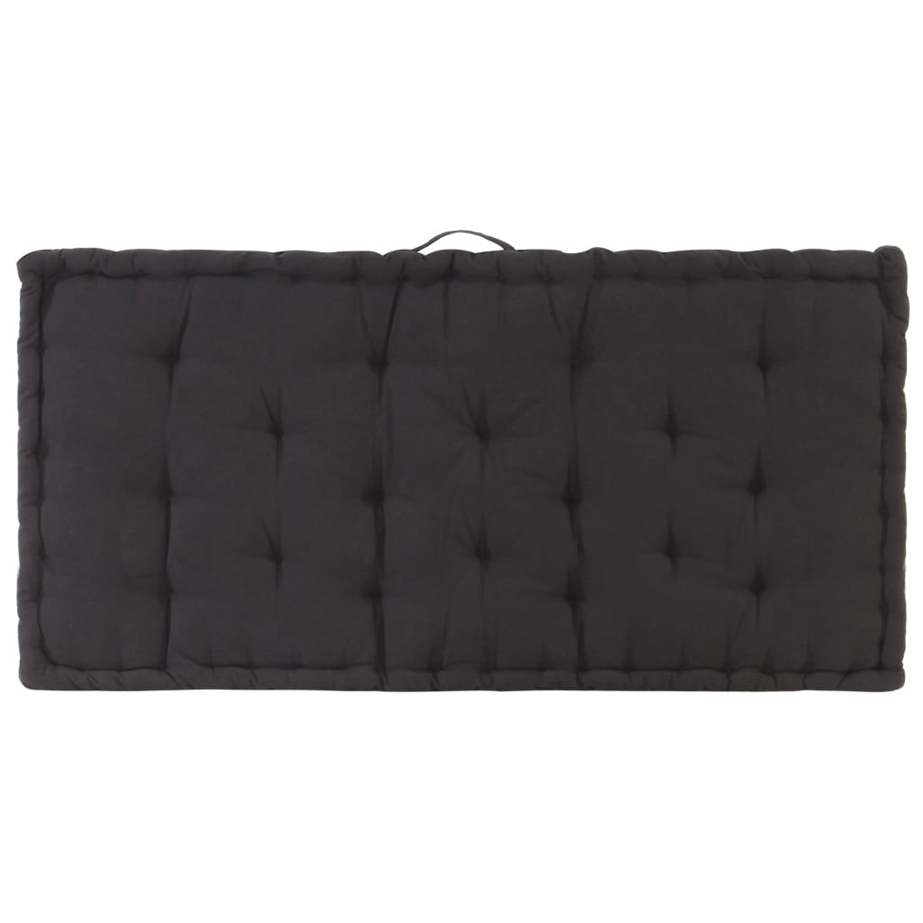 hynde til pallesofa 120x80x10 cm bomuld sort