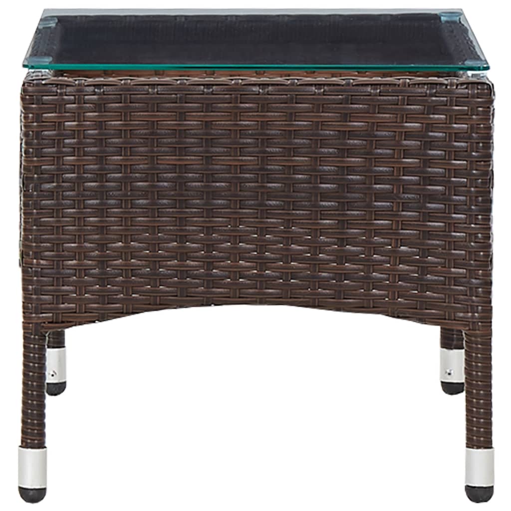 sofabord 60x40x36 cm polyrattan brun