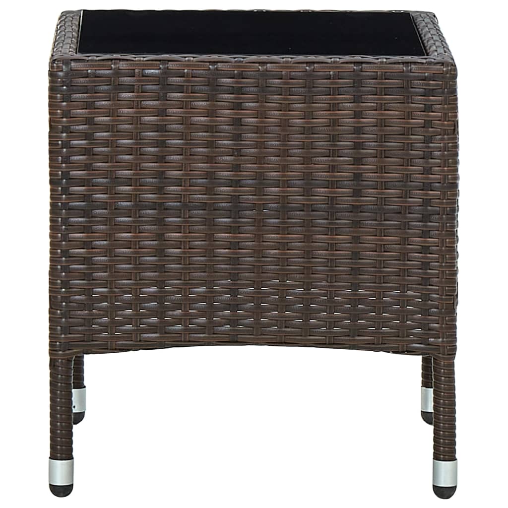 havebord 40x40x45 cm polyrattan brun