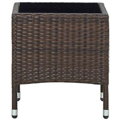 havebord 40x40x45 cm polyrattan brun