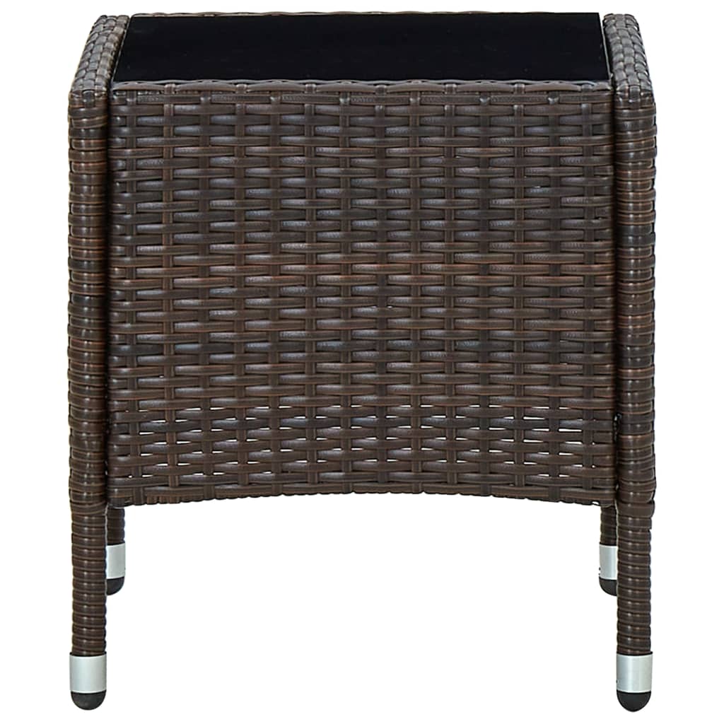 havebord 40x40x45 cm polyrattan brun