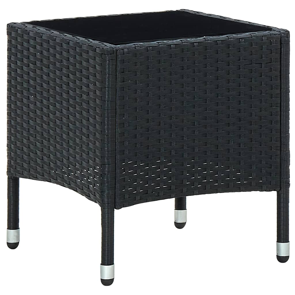 havebord 40x40x45 cm polyrattan sort